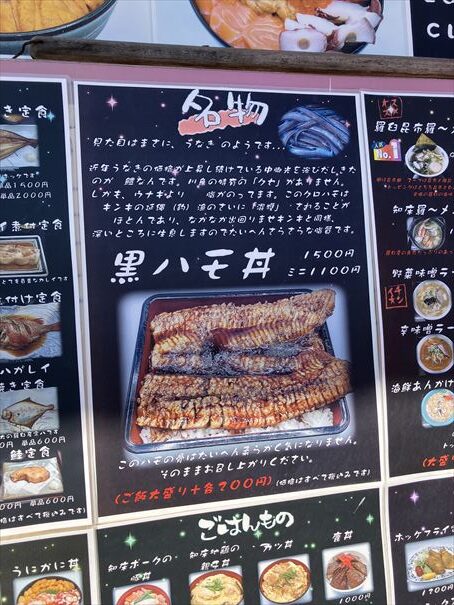 道の駅知床・らうす　羅臼　黒ハモ丼